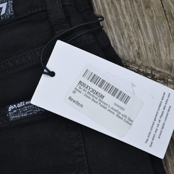 NWT 7 FOR ALL MANKIND | Black Josefina Jeans | Sz. 25 - Picture 4 of 10